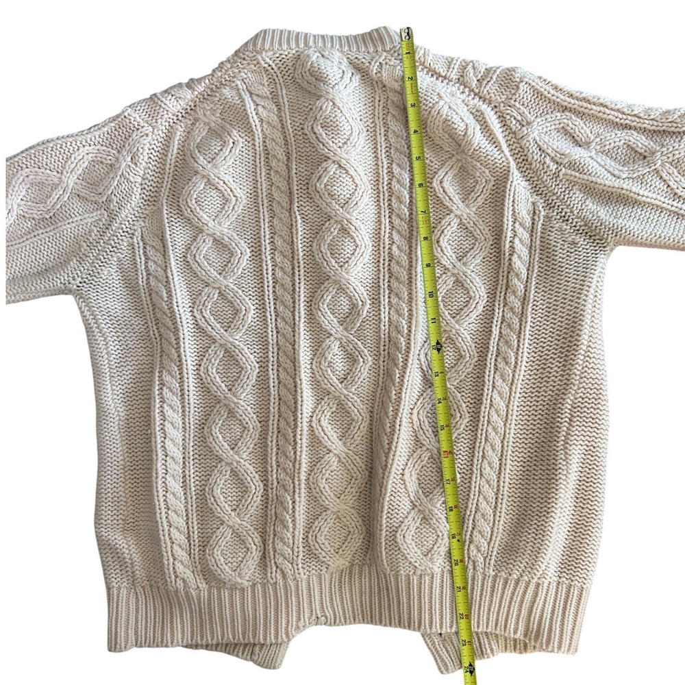 Woodstock Cream Cable‎ Knit Button Up Vintage Cardigan Sweater - Picture 8 of 8